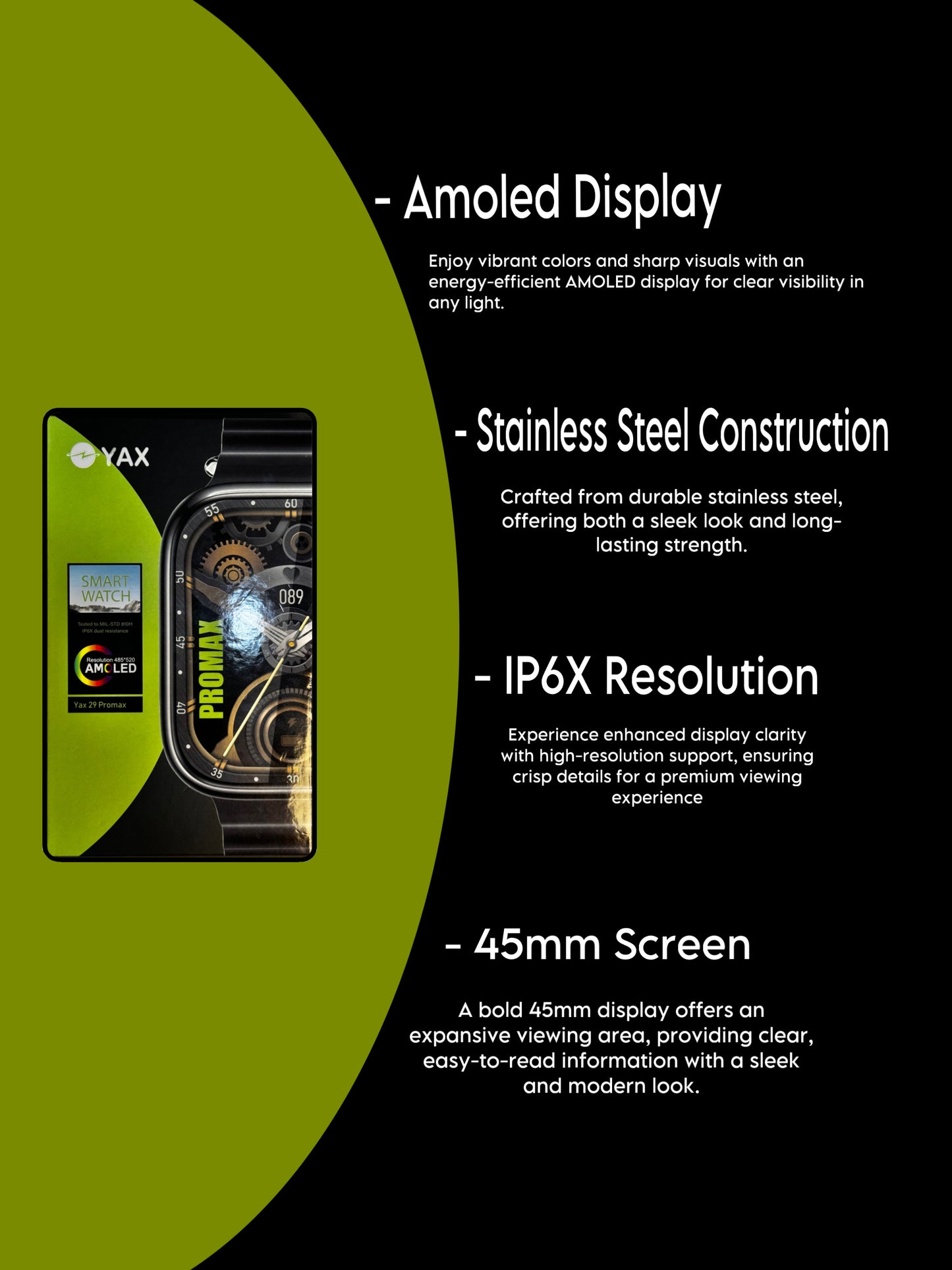 YAX 29 Pro Max Smart Watch-Series 9 Amoled-45MM